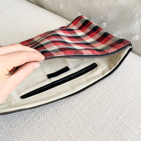 Oversized Leather/Fabric Clutch - Picture 4 of 5